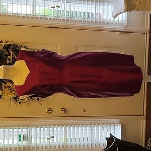 Worthington magenta embroidered 100% silk sleeveless dress lined 12P New…